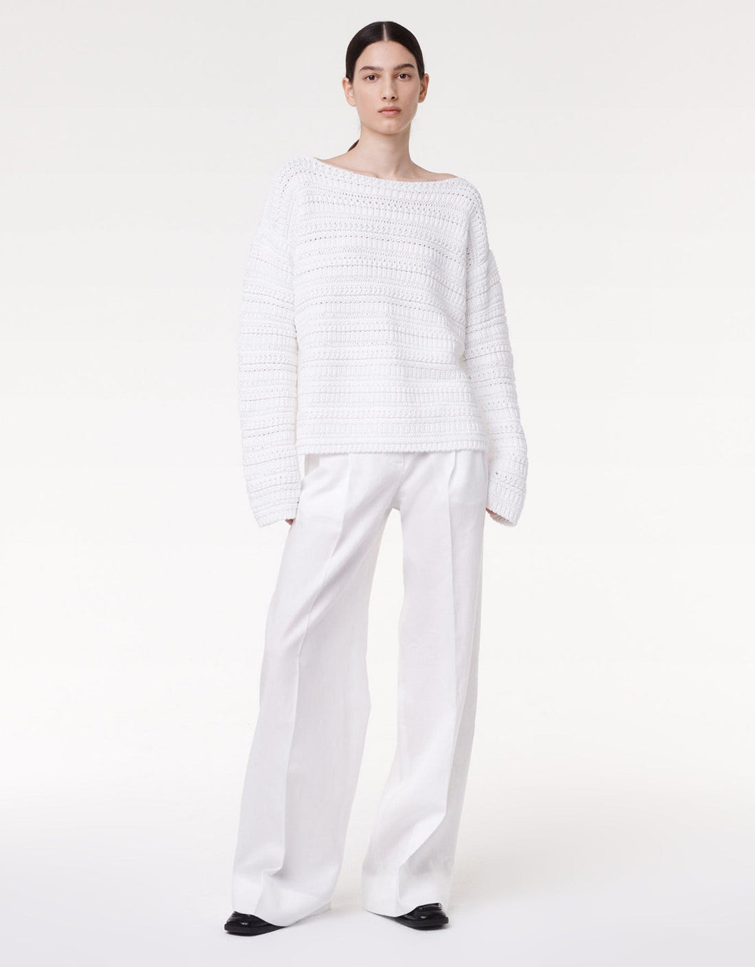 Oversized Textured Sweater - Resale | White