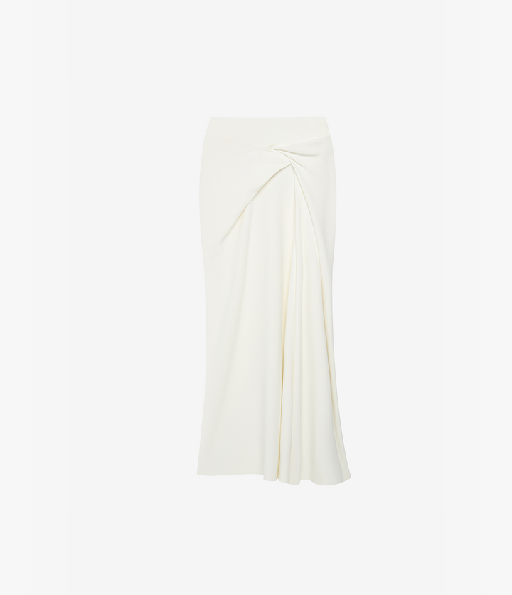 Asymmetrical Twist Skirt in off white