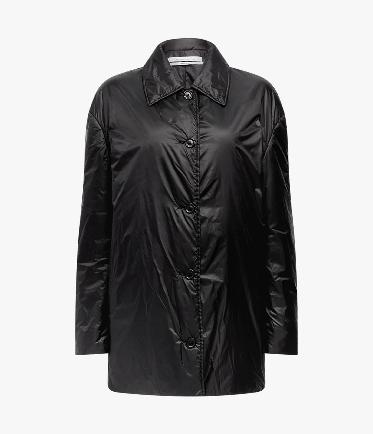 Another Tomorrow Padded Balmacaan in Black – Nylon Women's Outerwear
