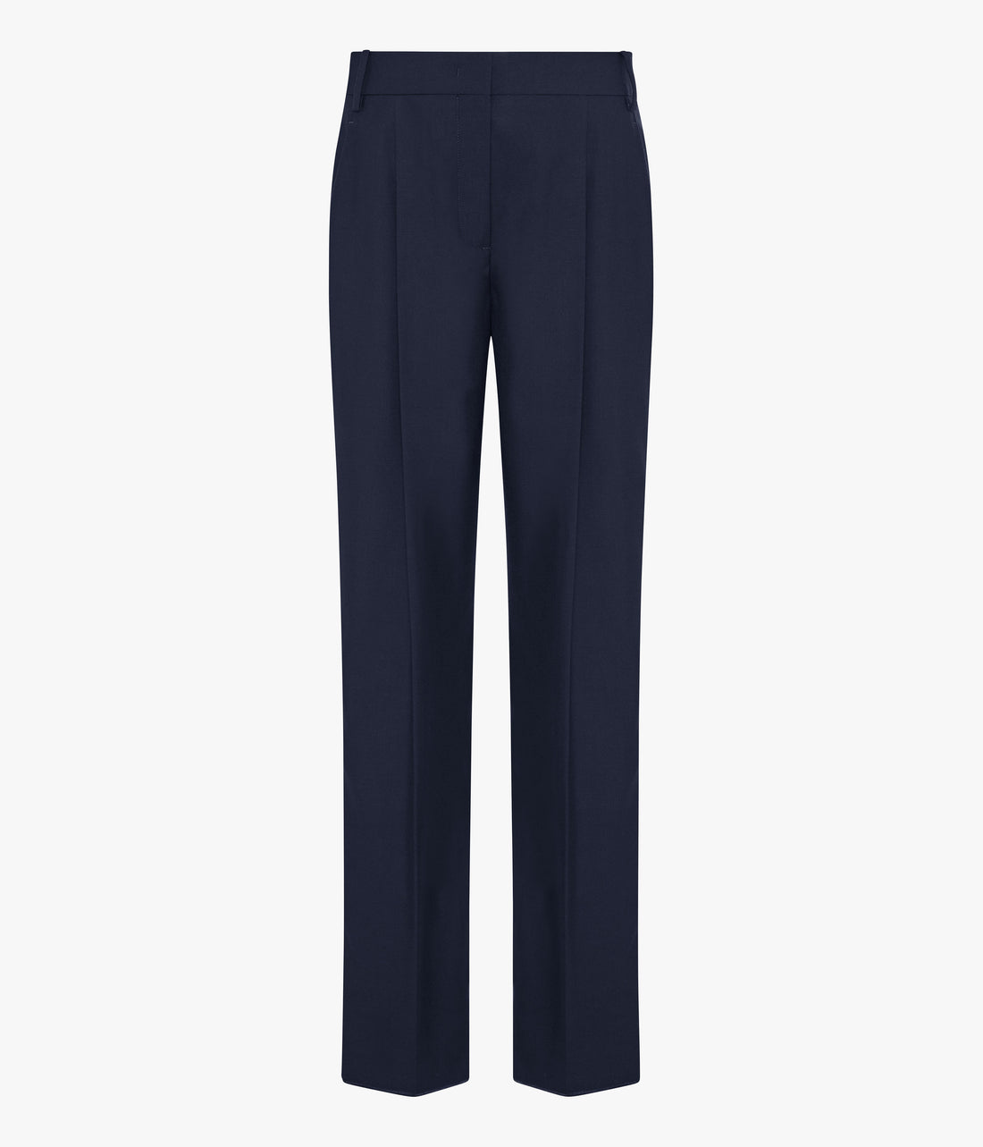 Another Tomorrow Peg Trouser in Navy – Wool Women's Trousers