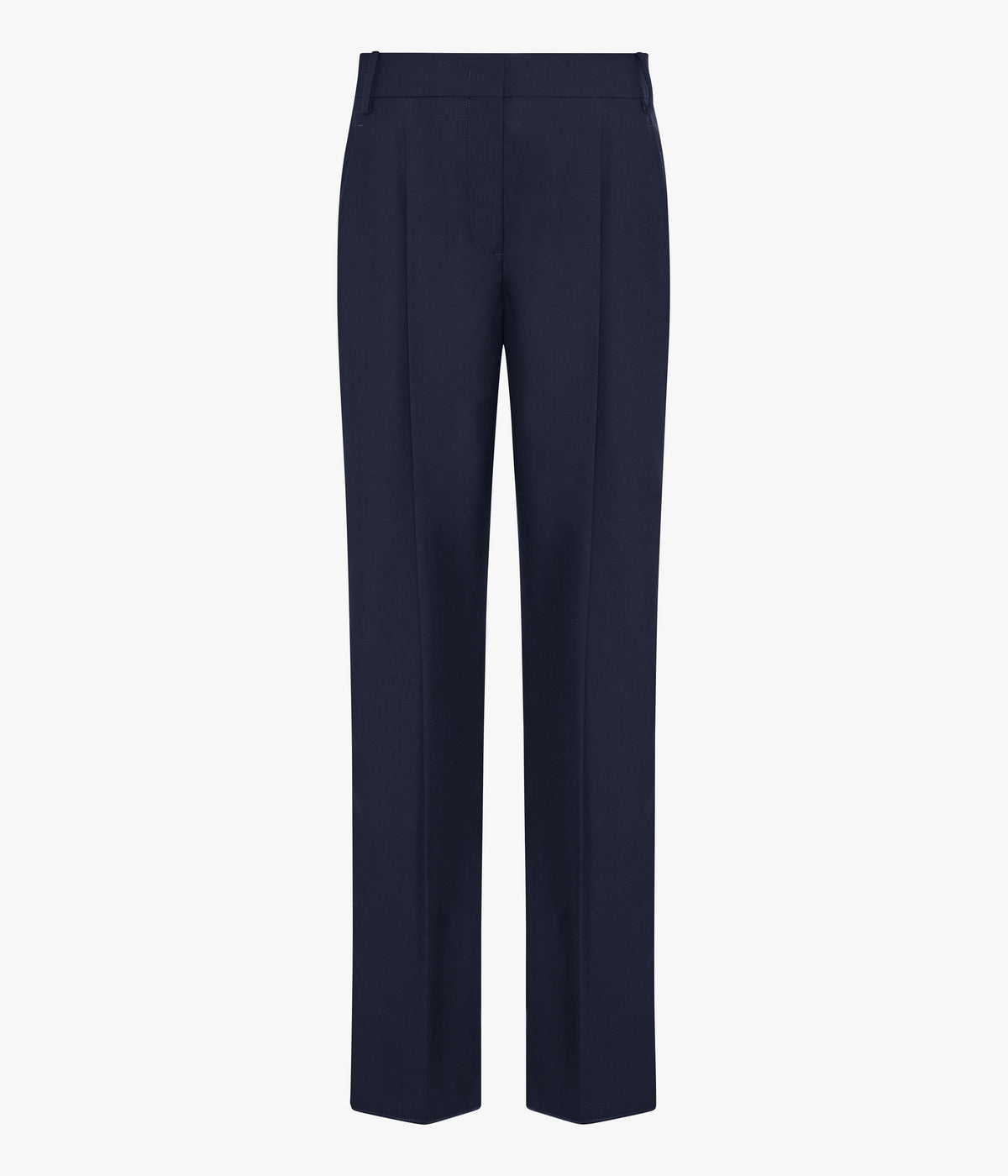 Another Tomorrow Peg Trouser in Navy – Wool Women's Trousers