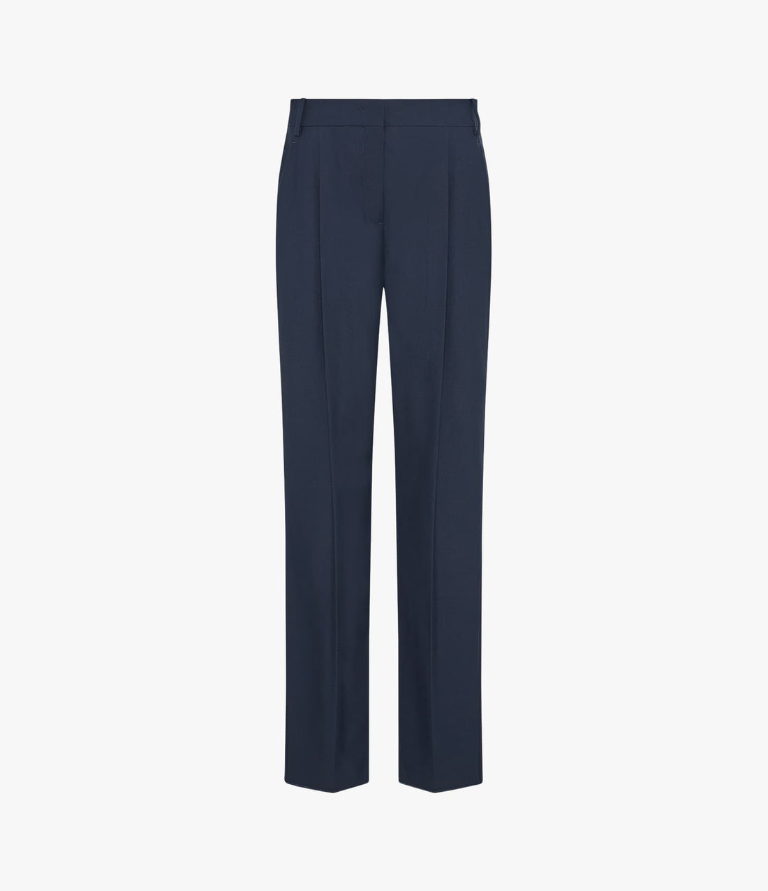 Another Tomorrow Peg Trouser in Navy – Wool Women's Trousers