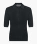 Another Tomorrow Pique Polo in Black – Cotton Women's Top