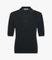 Another Tomorrow Pique Polo in Black – Cotton Women's Top