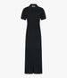 Another Tomorrow Pique Polo Dress in Black – Cotton Women's Dress
