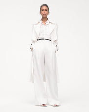 Linen Pleated Trouser | White