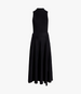 Pleated Mock Neck Dress | Black