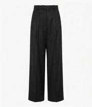 High Waisted Pleated Trouser | Black