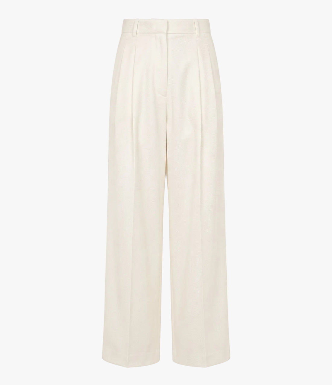 High Waisted Pleated Trouser | Off White