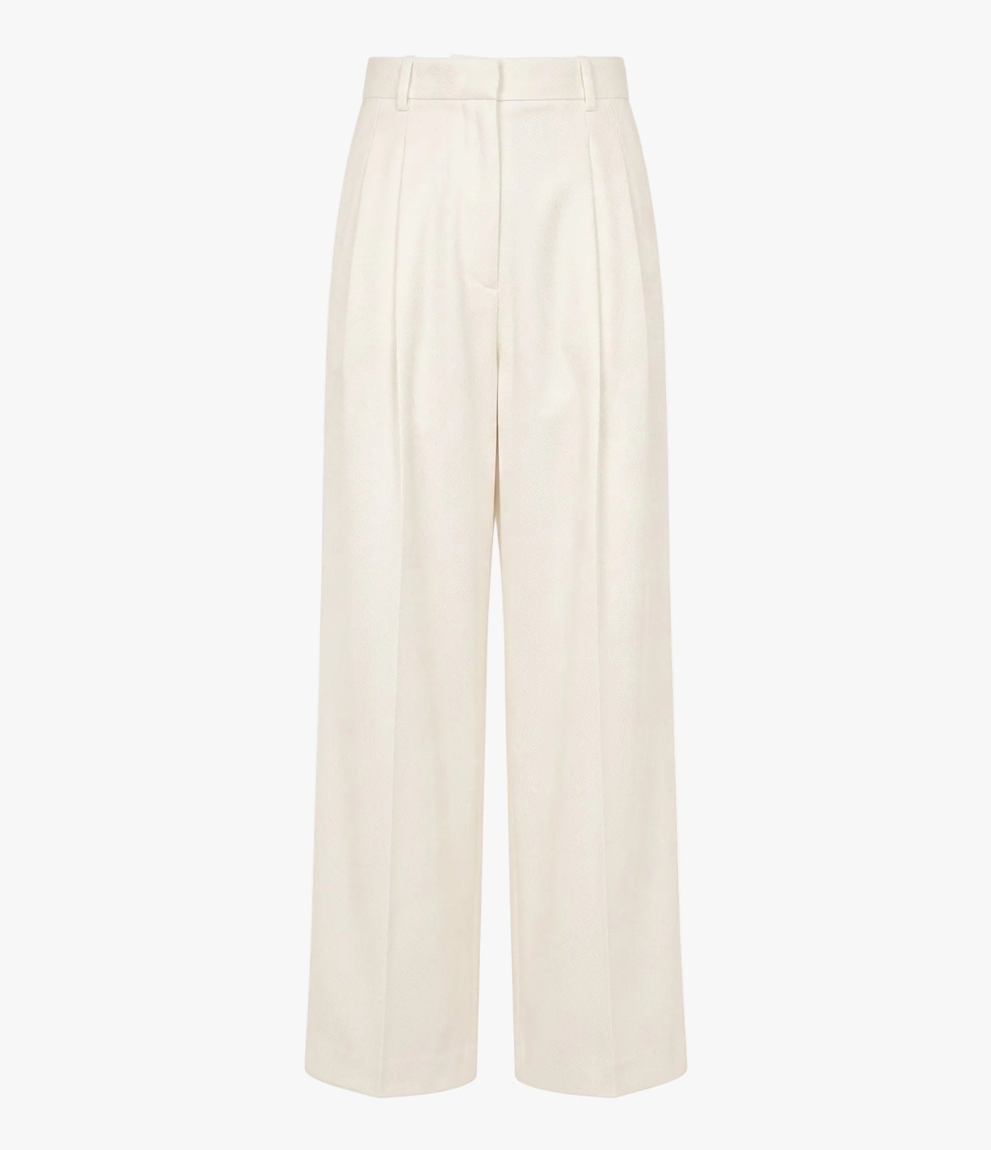 High Waisted Pleated Trouser | Off White