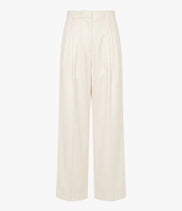 High Waisted Pleated Trouser | Off White