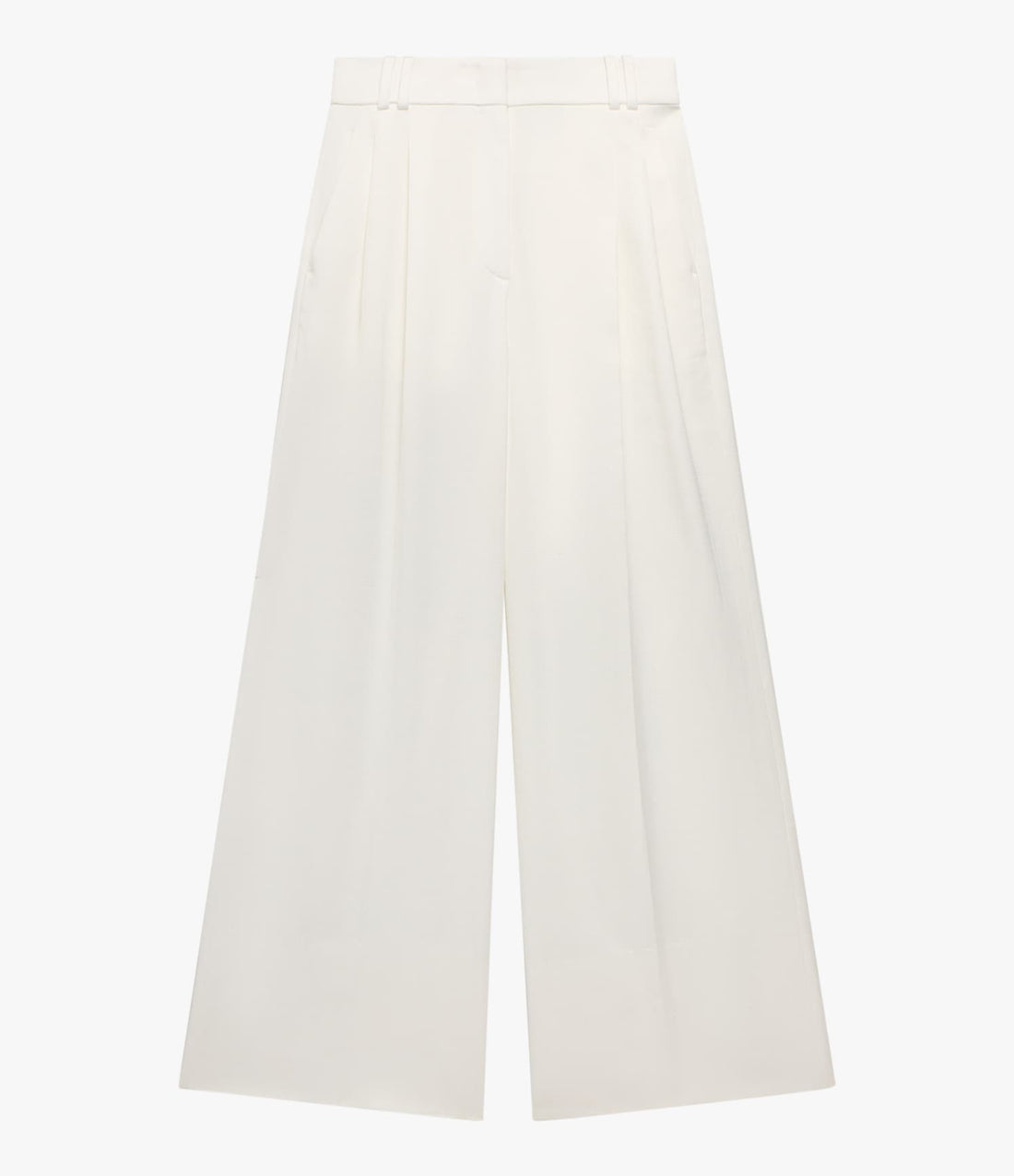 High Waisted Pleated Trouser | Off White