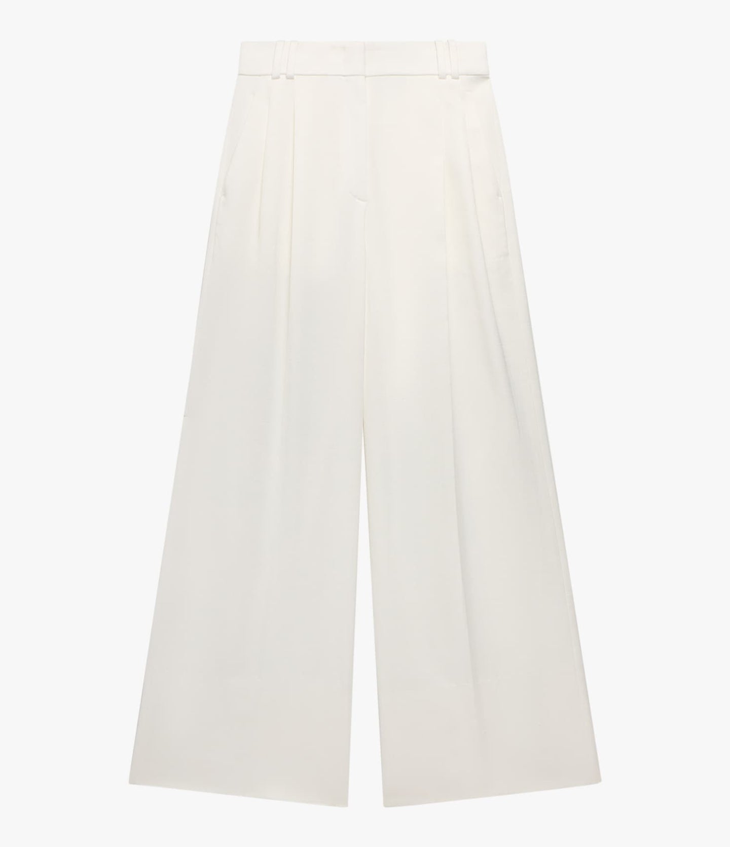 High Waisted Pleated Trouser | Off White