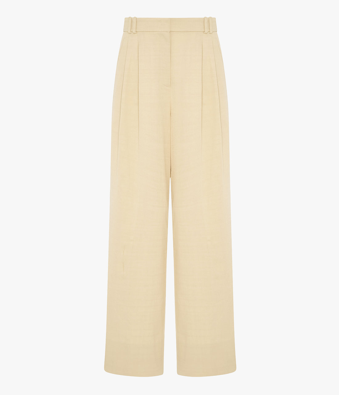 Another Tomorrow High Waisted Pleated Trouser in Sand – Cotton Women's Trousers