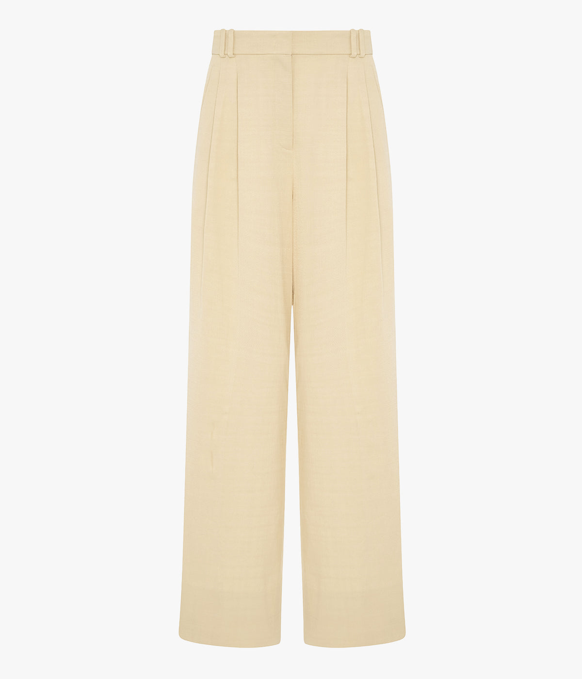 Another Tomorrow High Waisted Pleated Trouser in Sand – Cotton Women's Trousers