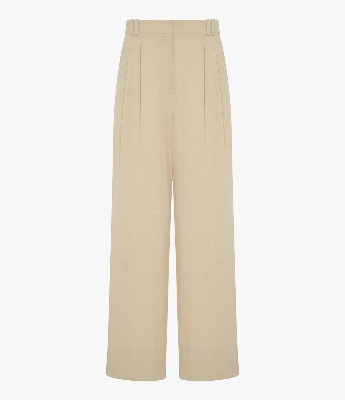 High Waisted Pleated Trouser | Sand