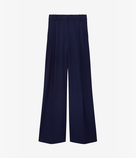 Twill Pleated Trouser | Indigo