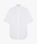 Another Tomorrow Poplin Short Sleeve Shirt in White – Cotton Women's Trousers