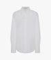 Another Tomorrow Poplin Bias Shirt in White – Cotton Women's Top