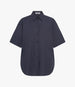 Another Tomorrow Poplin Short Sleeve Shirt in Midnight – Cotton Women's Trousers