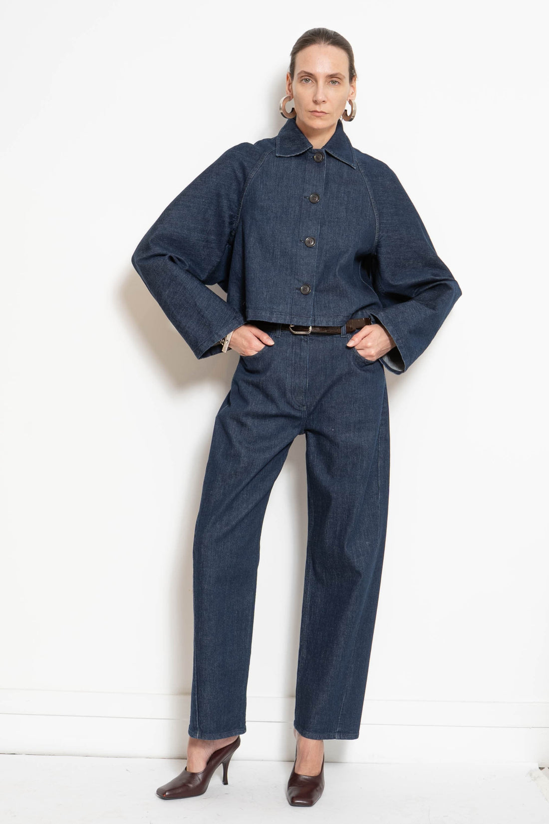 Denim Curved Pant | Indigo