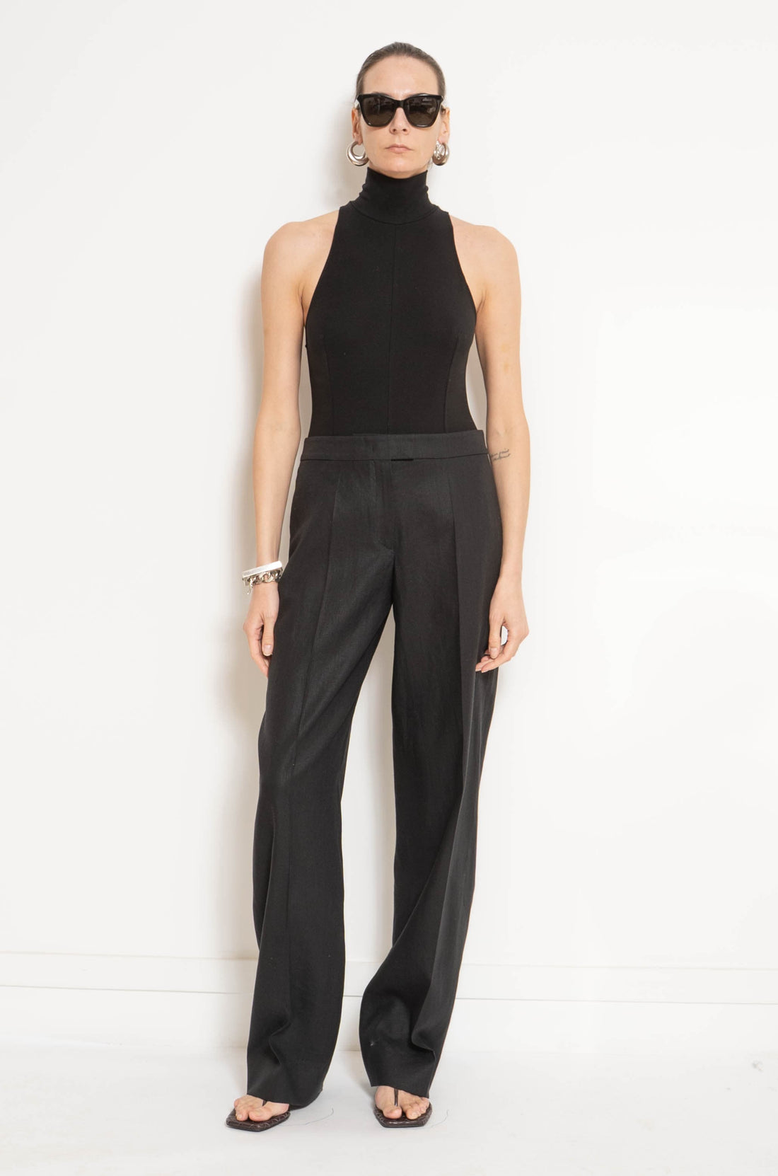 Flat Front Trouser | Black