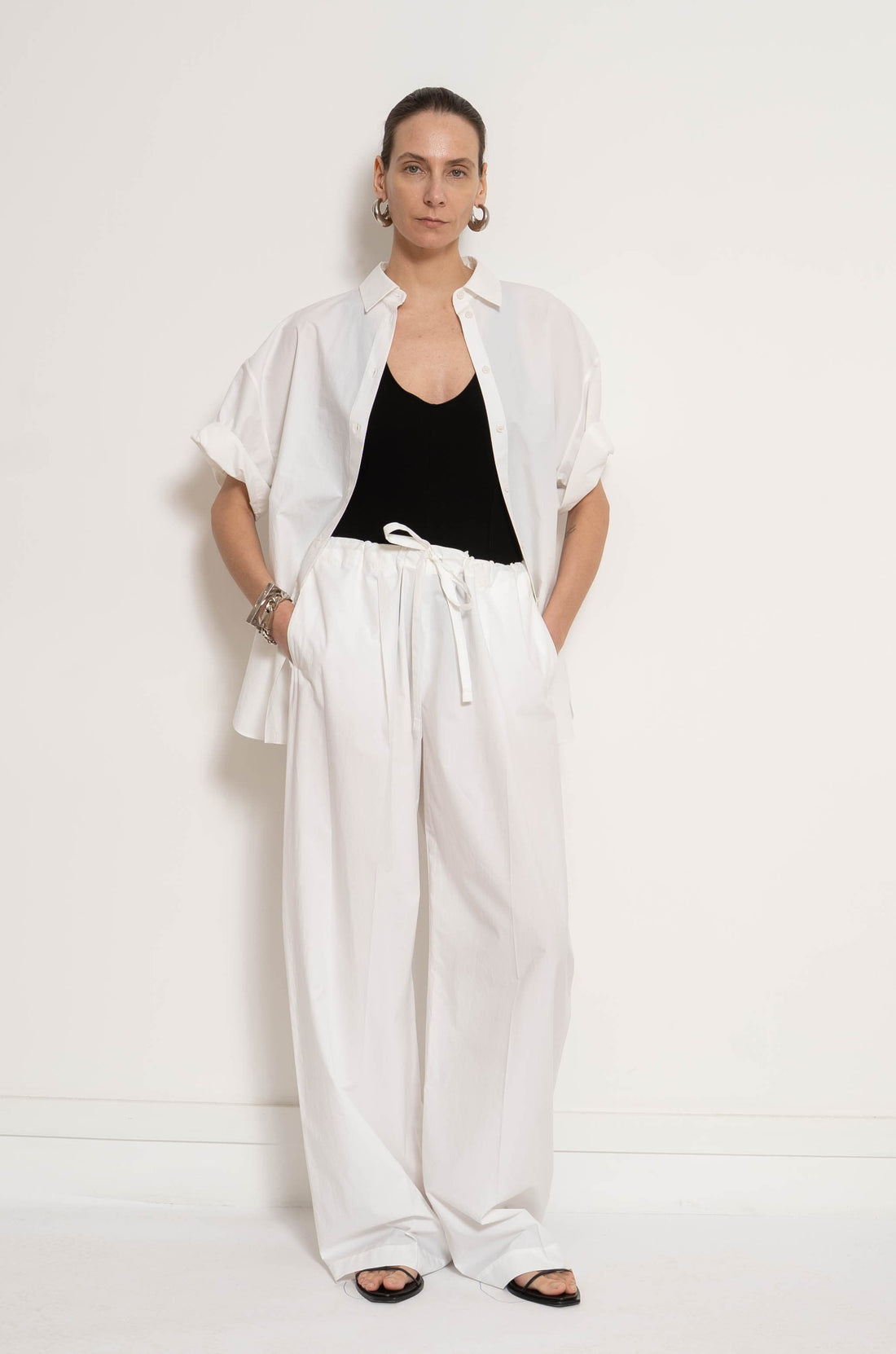 Drawcord Pant | Navy/White Stripe