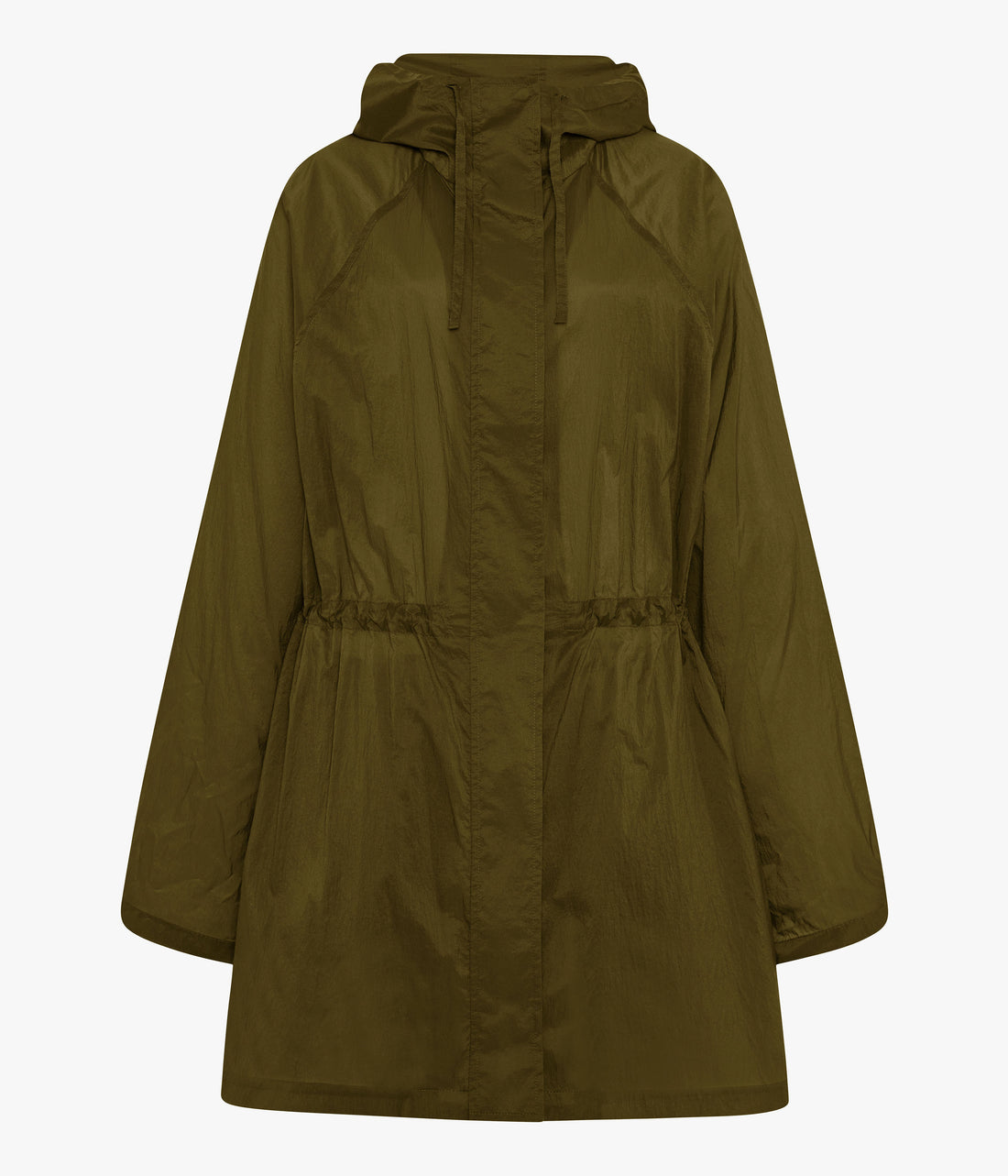 Another Tomorrow Recycled Nylon Anorak in Olive – Nylon Women's Outerwear