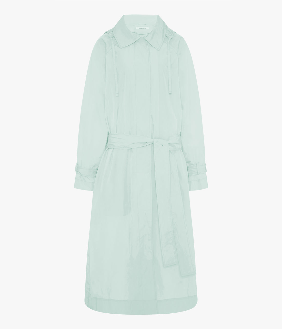 Another Tomorrow Recycled Nylon Trench in Aquamarine – Nylon Women's Outerwear