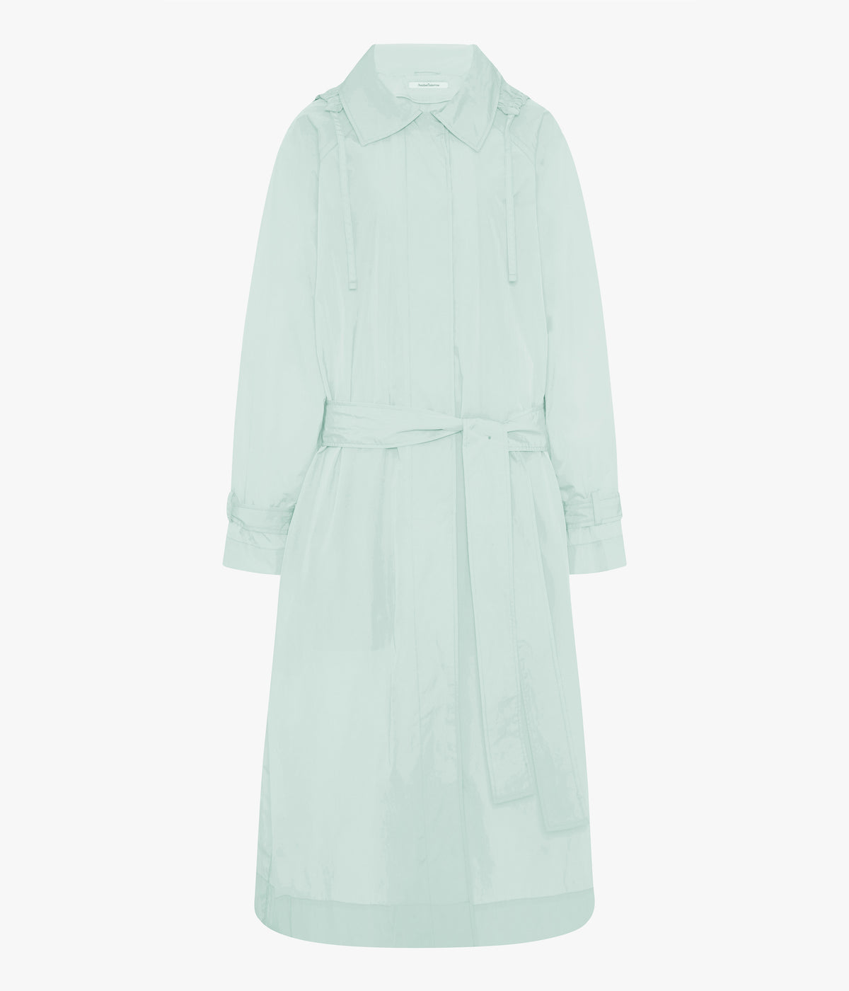 Another Tomorrow Recycled Nylon Trench in Aquamarine – Nylon Women's Outerwear