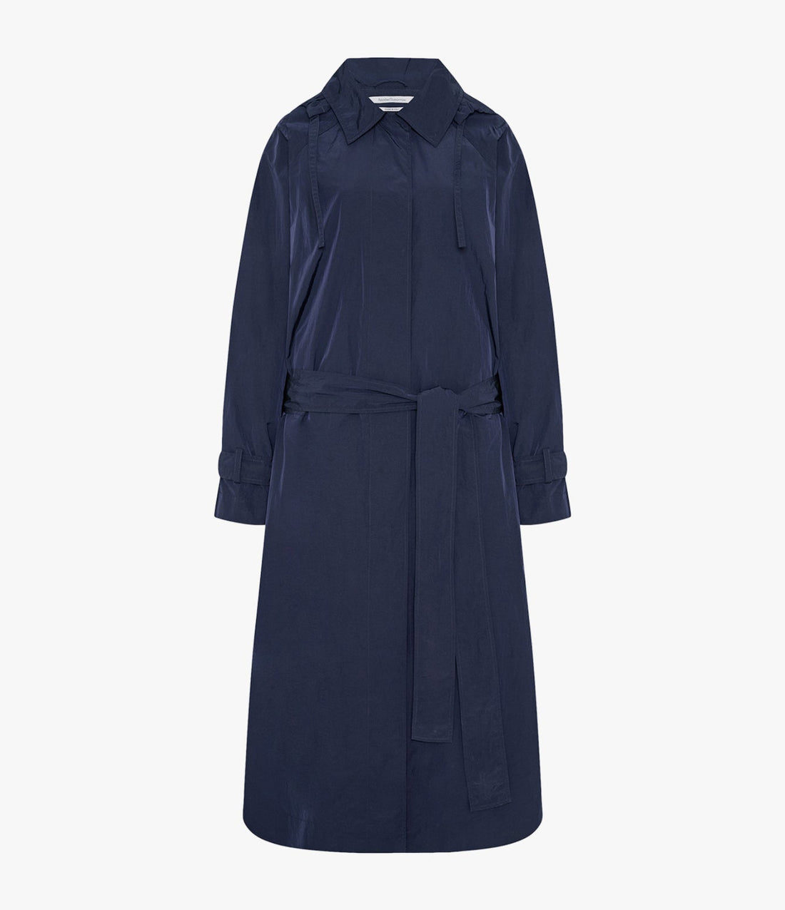 Another Tomorrow Recycled Nylon Trench in Navy – Nylon Women's Outerwear