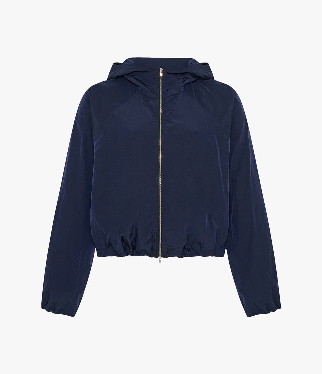 Another Tomorrow Recycled Nylon Short Blouson in Navy – Nylon Women's Outerwear