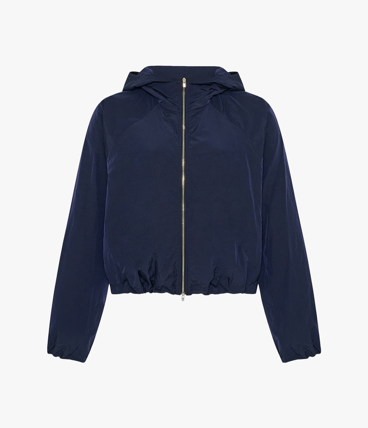 Another Tomorrow Recycled Nylon Short Blouson in Navy – Nylon Women's Outerwear
