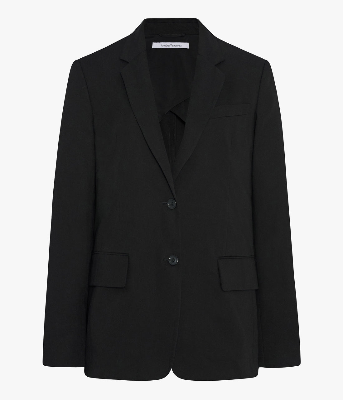 Another Tomorrow Cotton Relaxed Blazer in Black – Cotton Women's Jacket
