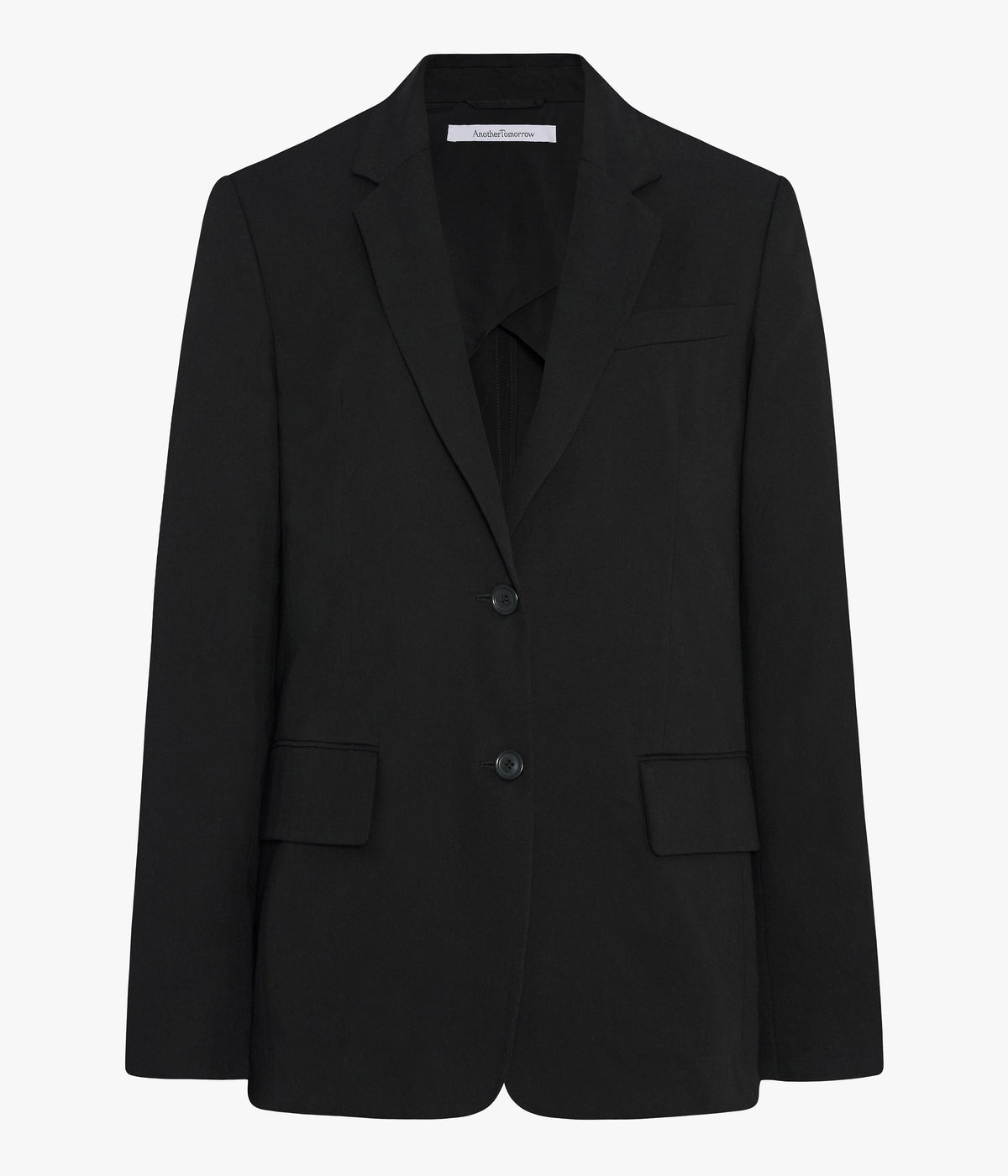 Another Tomorrow Cotton Relaxed Blazer in Black – Cotton Women's Jacket