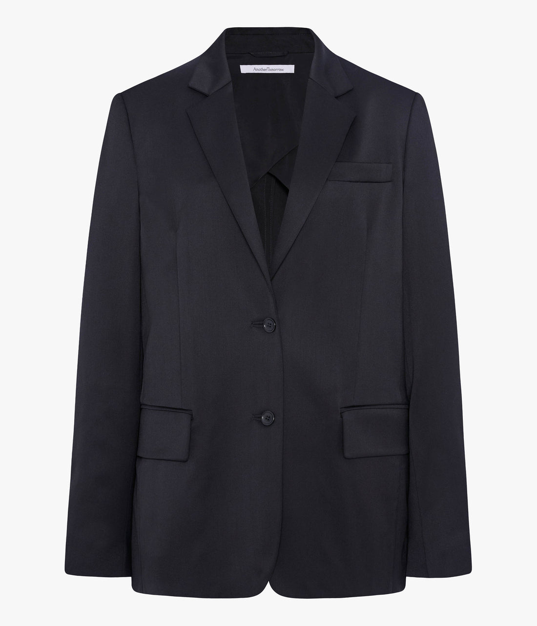 Another Tomorrow Wool Relaxed Blazer in Black – Wool Women's Jacket