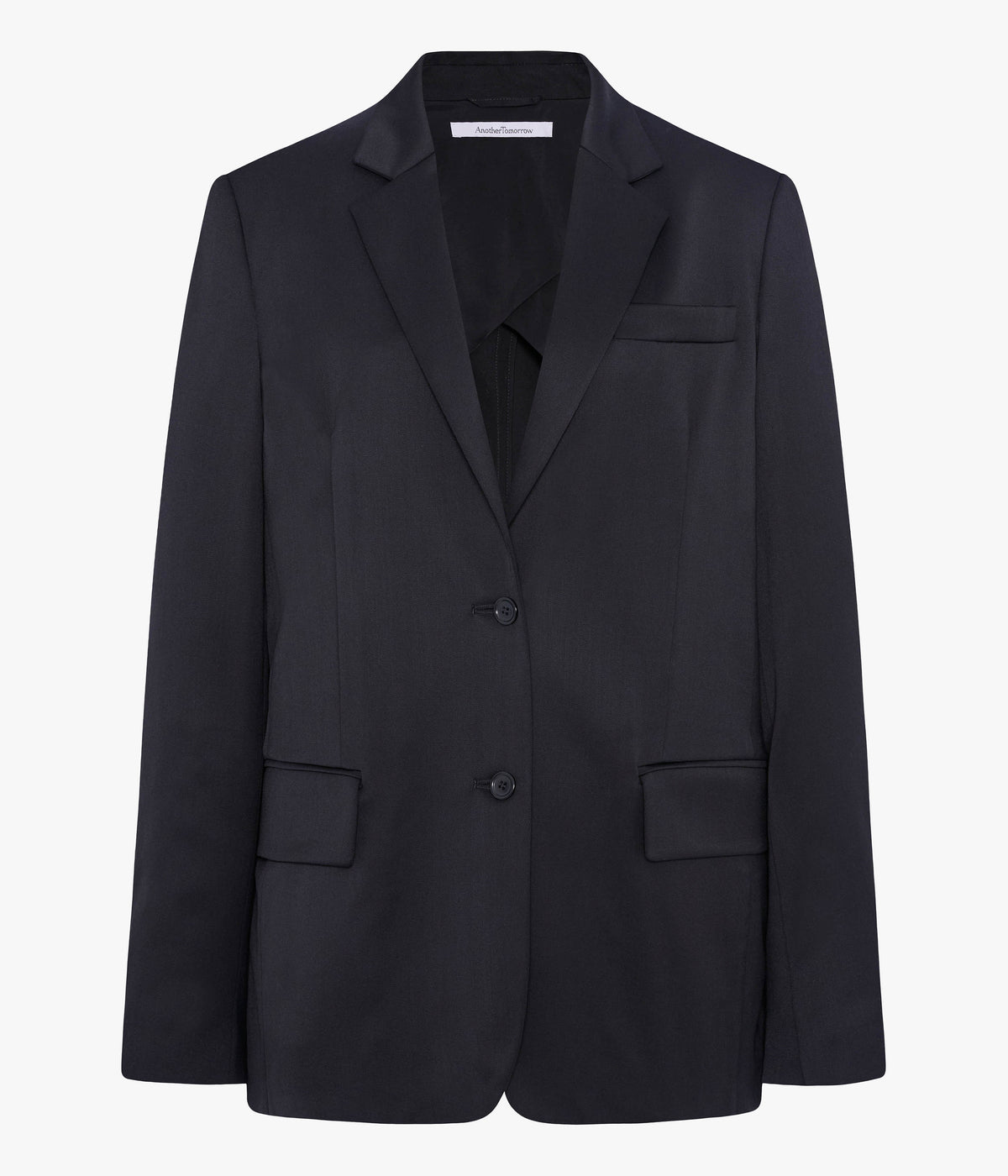 Another Tomorrow Wool Relaxed Blazer in Black – Wool Women's Jacket