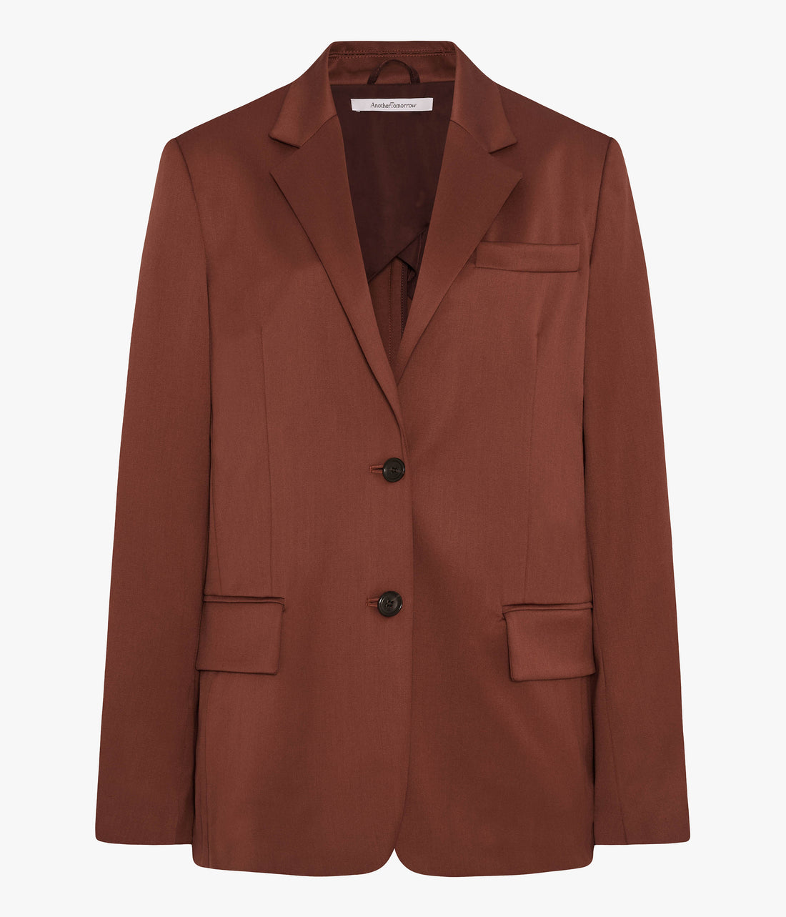 Another Tomorrow Wool Relaxed Blazer in Cinnamon – Wool Women's Jacket