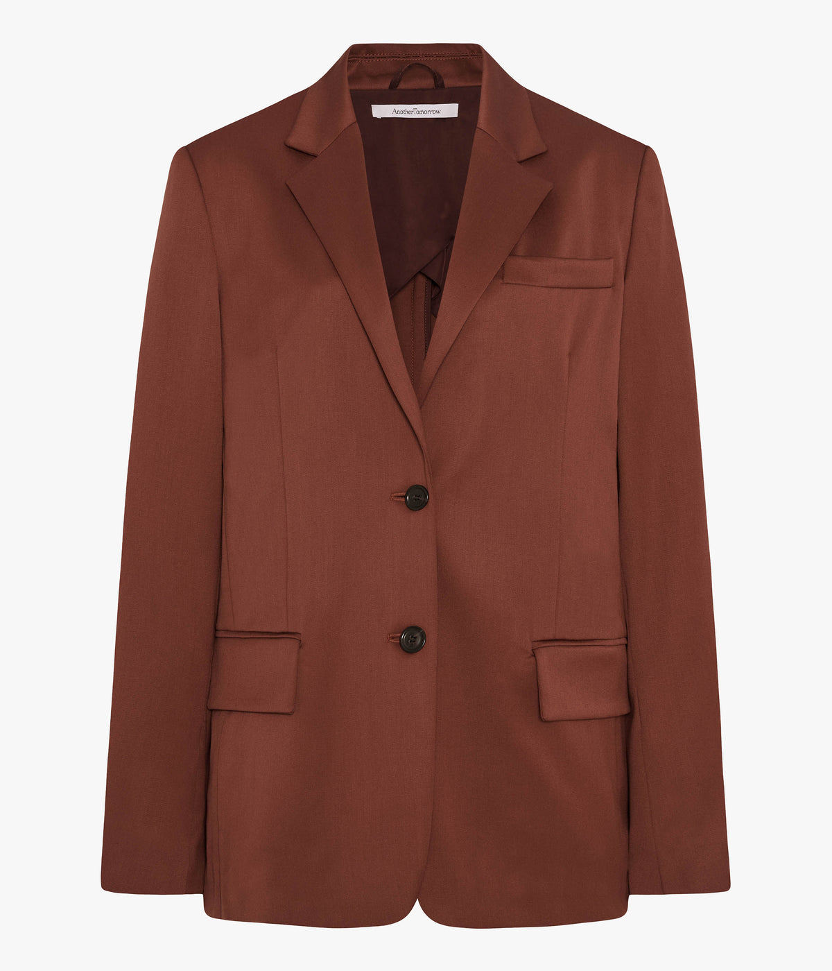 Another Tomorrow Wool Relaxed Blazer in Cinnamon – Wool Women's Jacket