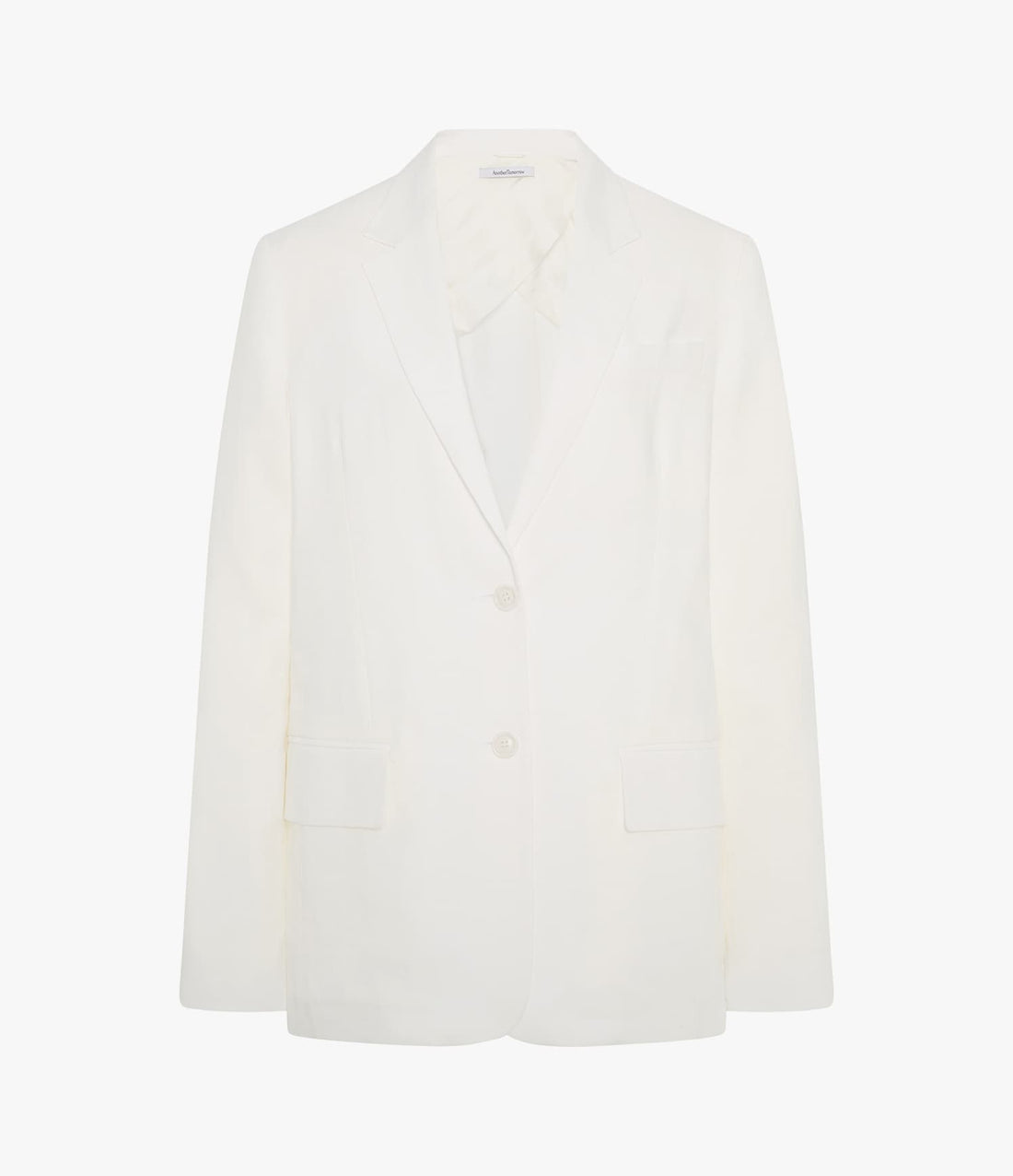 Another Tomorrow Relaxed Blazer in Off White – Linen Women's Jacket