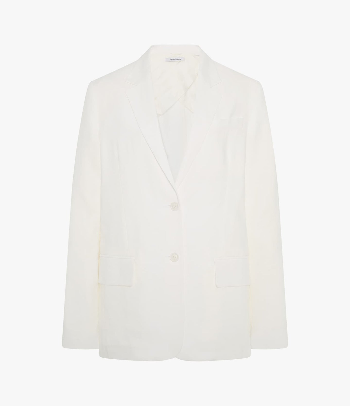 Another Tomorrow Relaxed Blazer in Off White – Linen Women's Jacket