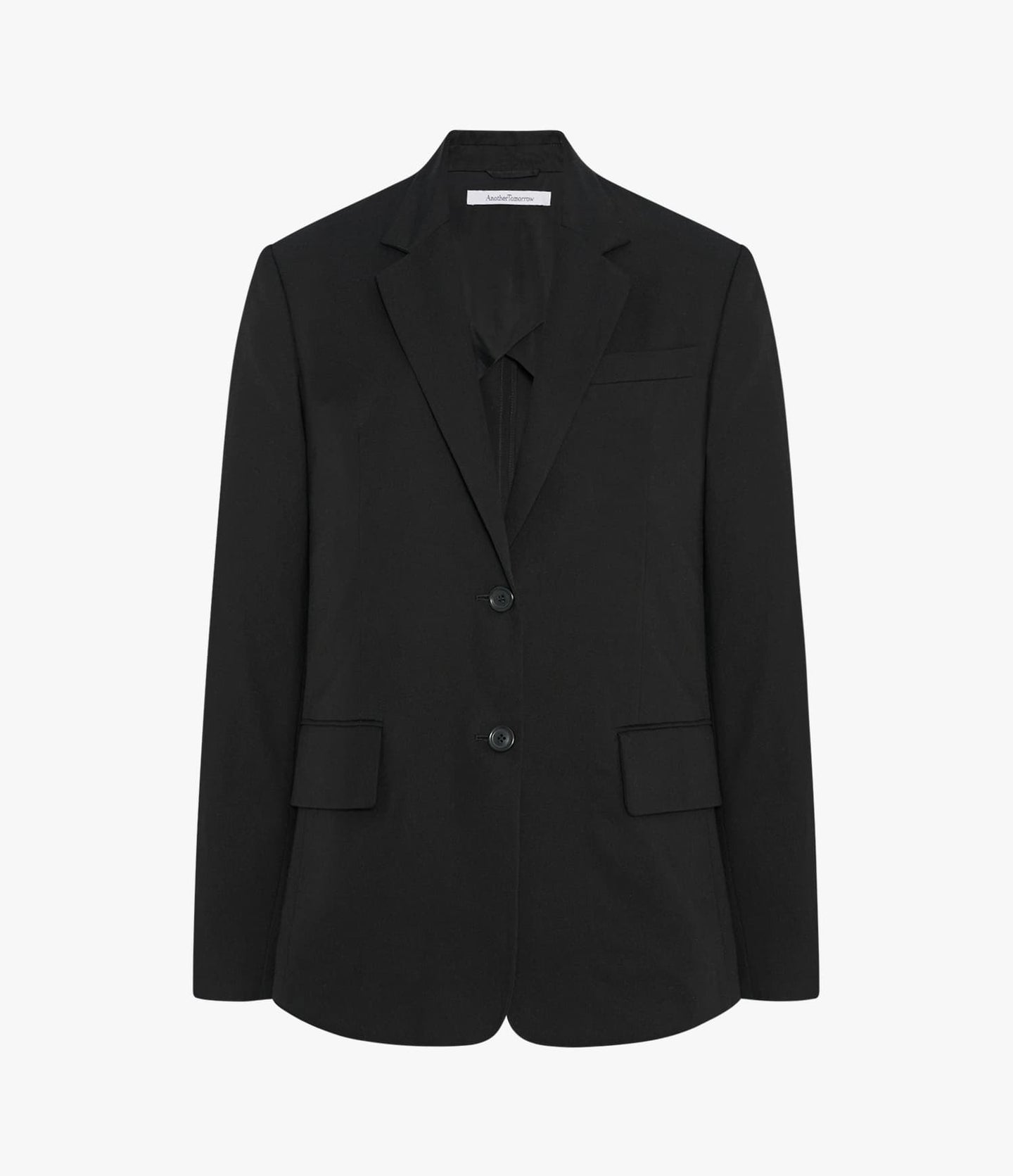 Another Tomorrow Cotton Relaxed Blazer in Black – Cotton Women's Jacket