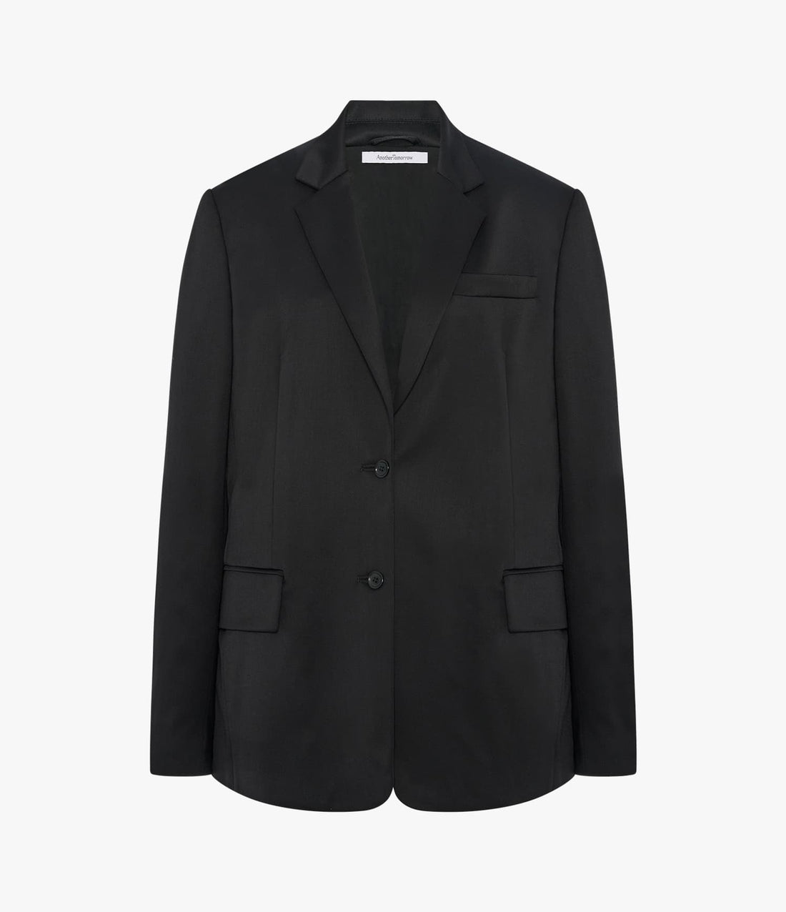 Another Tomorrow Wool Relaxed Blazer in Black – Wool Women's Jacket