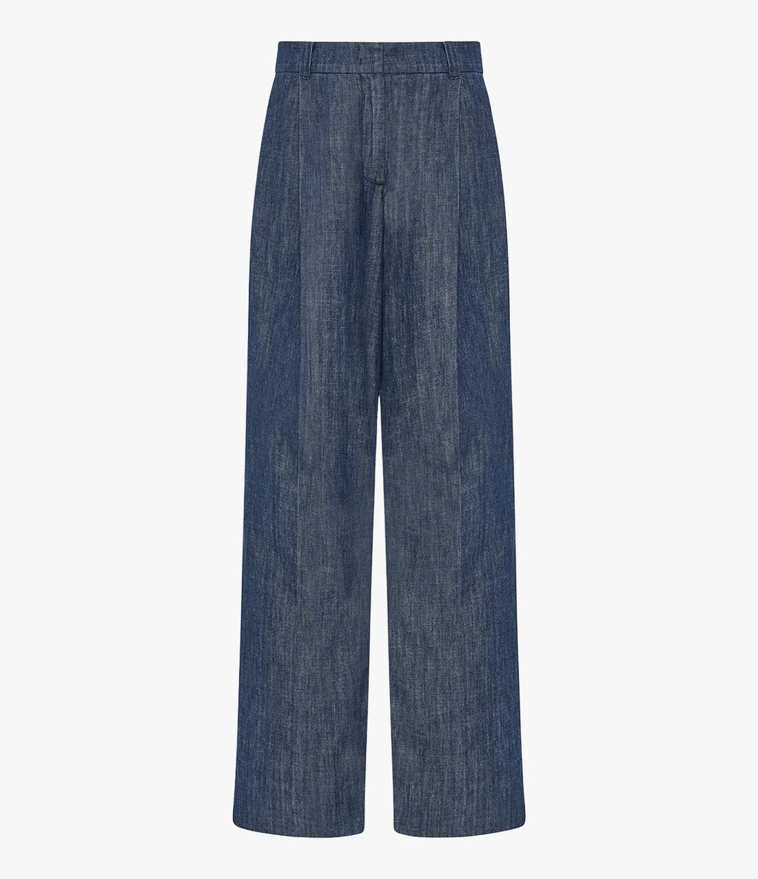 Chambray Relaxed Wide Leg Pant | Dark Blue