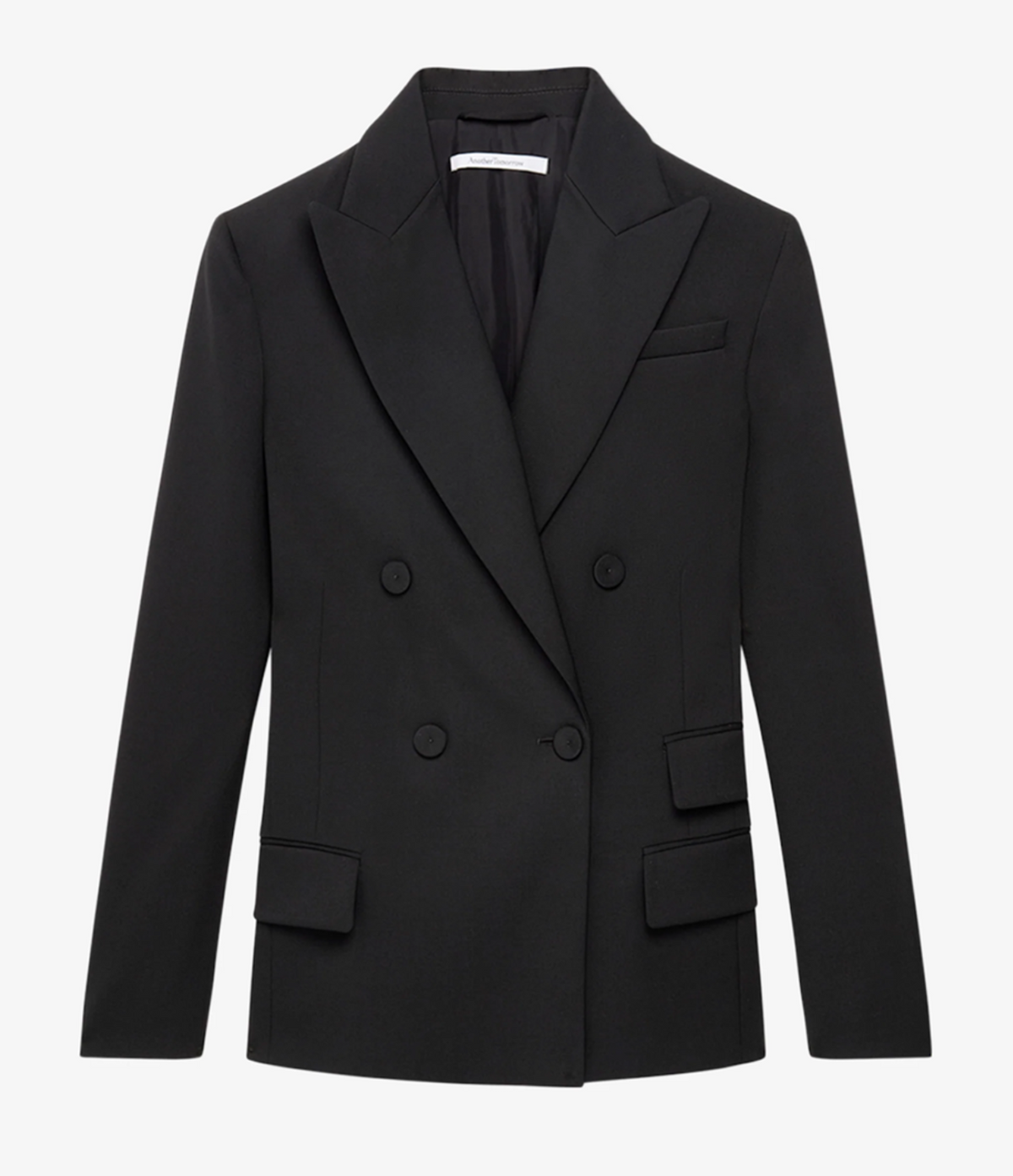 Another Tomorrow Oversized Double Breasted Jacket in Black – Wool Women's Jacket