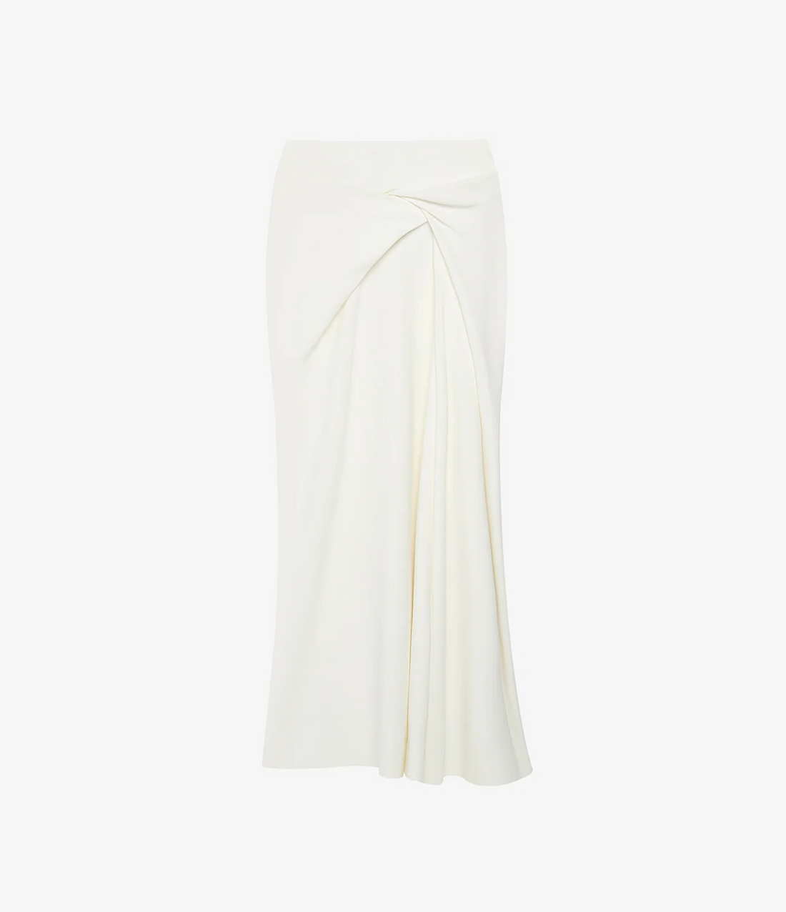 Another Tomorrow Asymmetrical Twist Skirt in Off White – Crêpe Women's Skirt