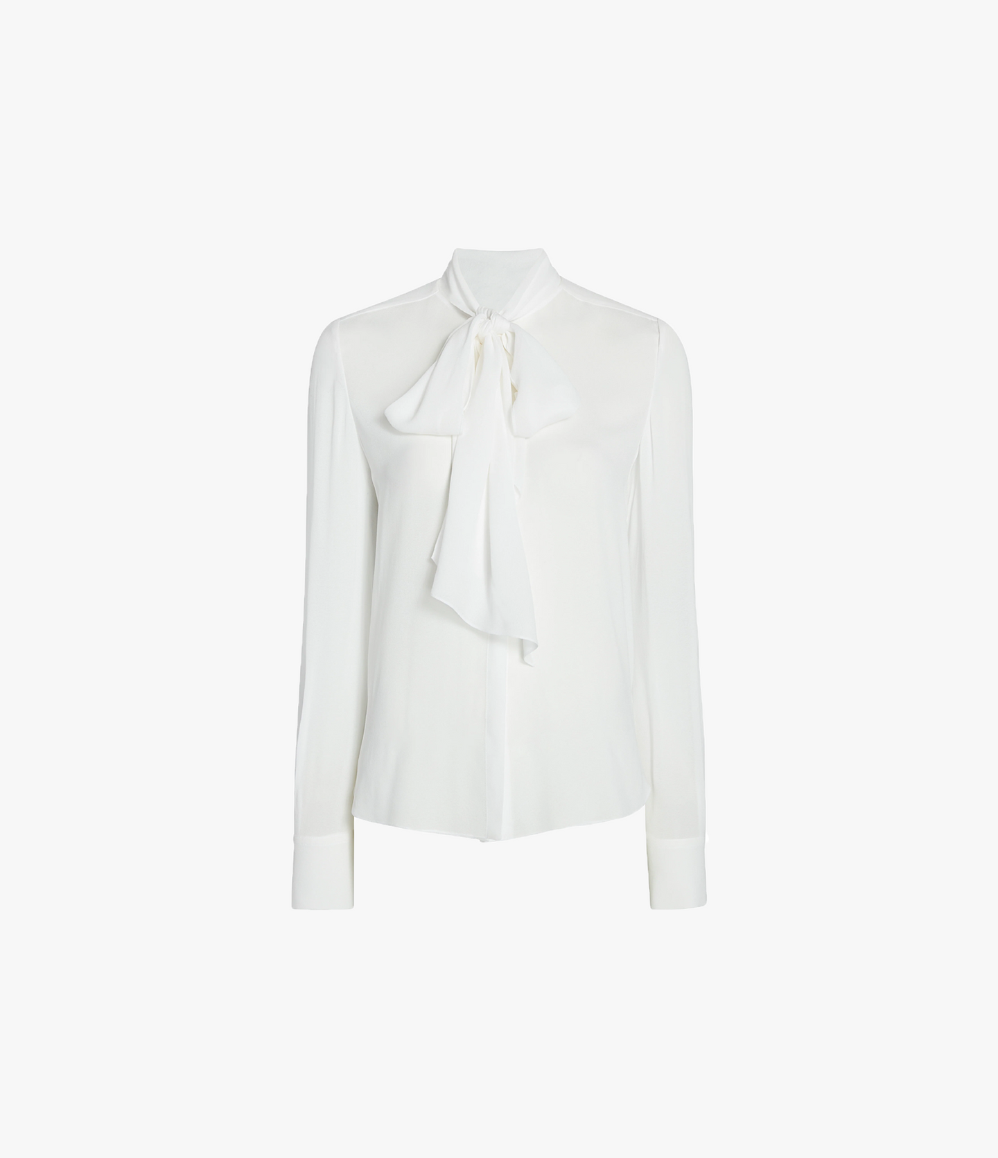 Another Tomorrow Bow Blouse in White – Viscose Women's Top