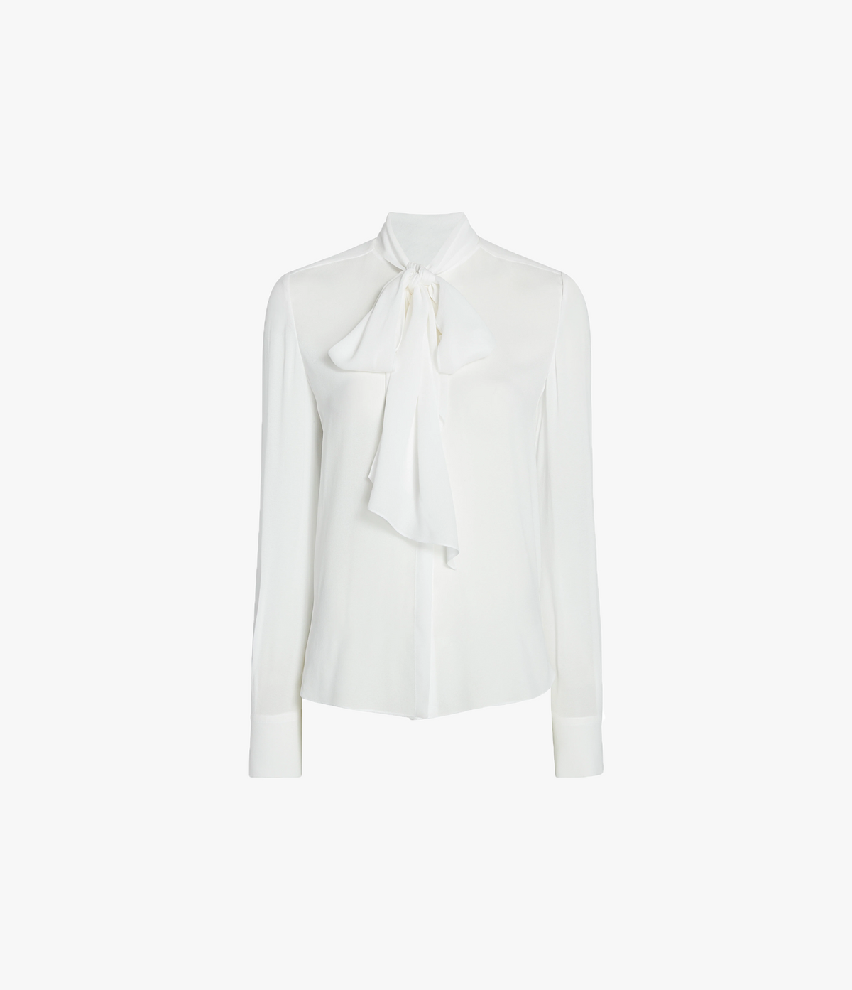 Another Tomorrow Bow Blouse in White – Viscose Women's Top