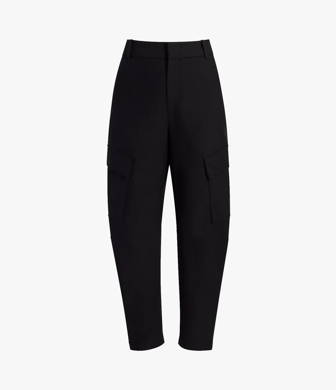 Another Tomorrow Curved Cargo Pant in Black – Cotton Women's Trousers