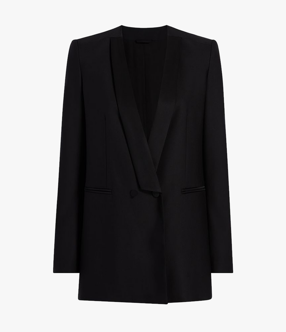 Another Tomorrow Tuxedo Jacket in Black – Wool Women's Jacket